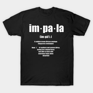 Impala Definition Text Black & White letters T-Shirt